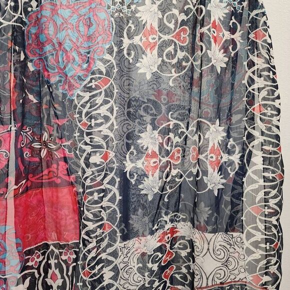 Light Wide Long Shawl Abstract Scarf Wrap - Picture 3 of 4